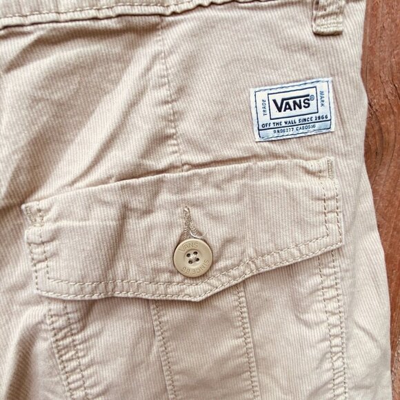 Vans Mens Cargo Shorts Size 28 Beige Cotton Casual Wear With Pockets - Picture 8 of 11